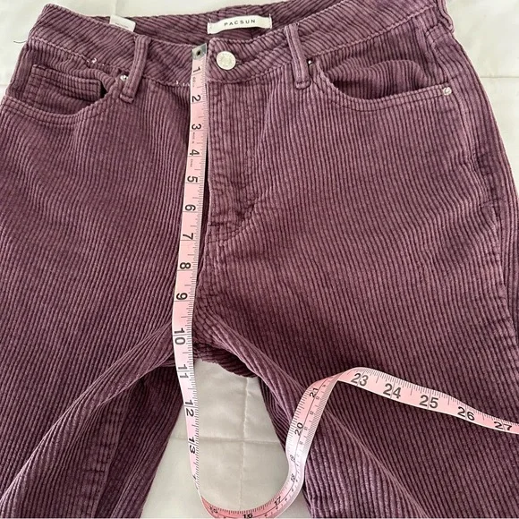 PacSun Corduroy Straight Leg Jeans in Plum - Picture 8 of 9